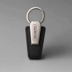 Black Leather & Metal Fusion Keychain