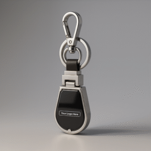 Sleek Black Metal Keychain