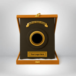 Leather Shield with Metal Coin (Wooden Base Box)