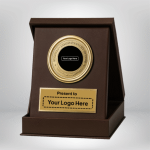 Executive Leather Shield with Metal Coin