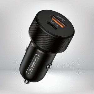 Carbon Finish Dual USB Car Charger