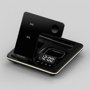 4-in-1 Wireless Charging Station with Clock Display