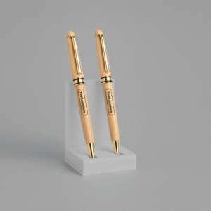 Classic Maple Wooden Pen (Gold Trim)