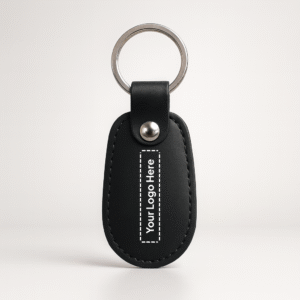 Compact Black Oval Keychain