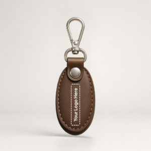 Brown Oval Keychain