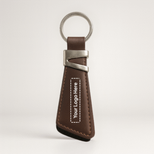 Brown Leather Keychain