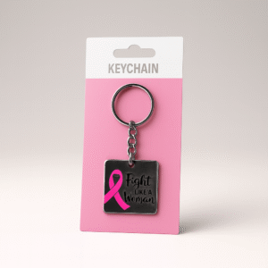 “Fight Like a Woman” Metal Keychain