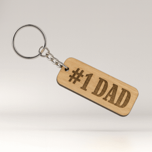 “#1 Dad” Wooden Keychain