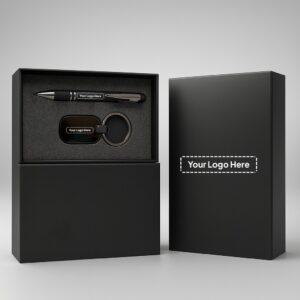 Classic Black Pen & Keychain Gift Set