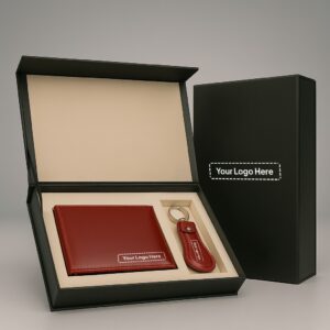 Leather Wallet & Keychain Set